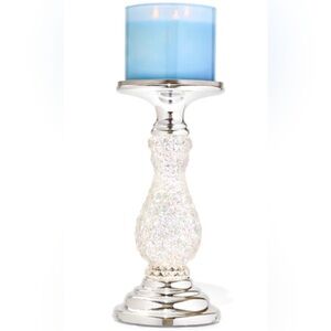 Silver Glittery water globe candle holder